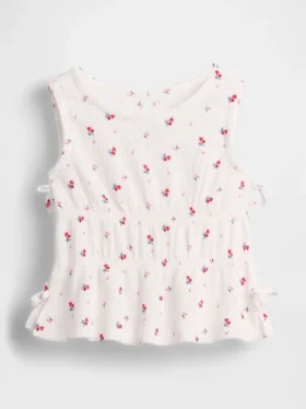 Top con fiocco in maglia stropicciata per neonato & bebè