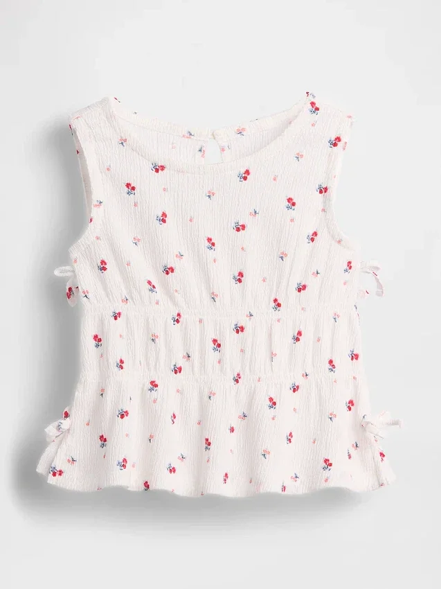 Top con fiocco in maglia stropicciata per neonato & bebè
