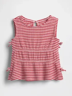 Top con fiocco in maglia stropicciata per neonato & bebè