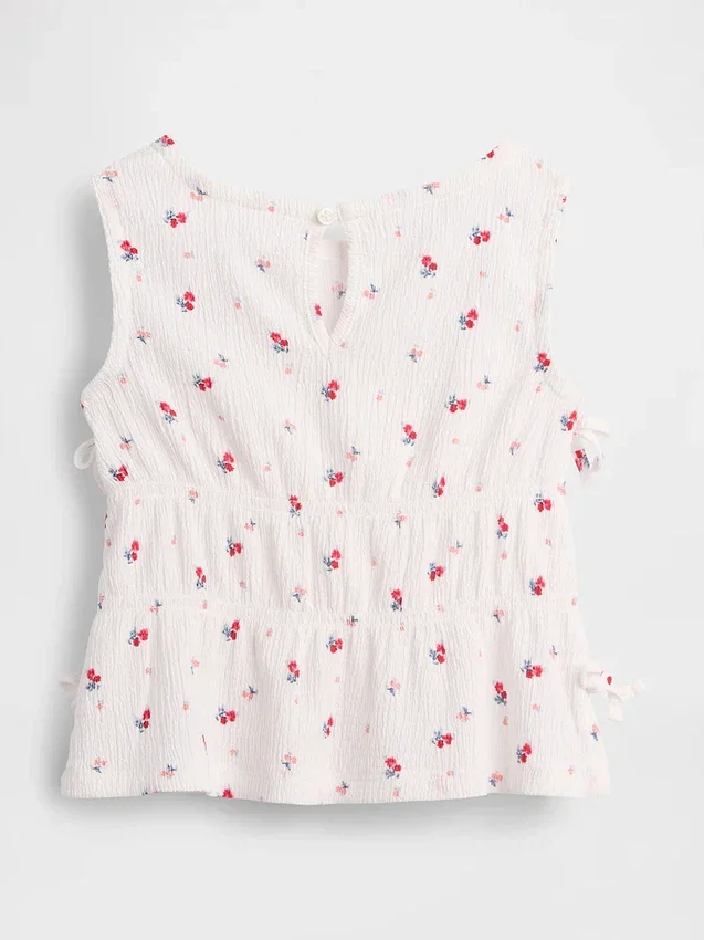 Top con fiocco in maglia stropicciata per neonato & bebè