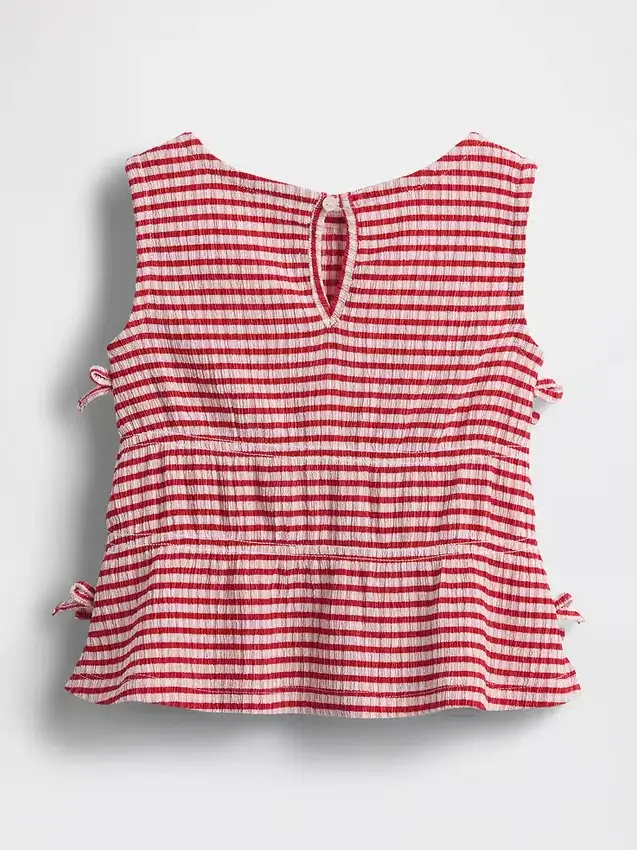 Top con fiocco in maglia stropicciata per neonato & bebè