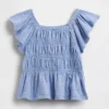 Top con maniche svolazzanti e smock per neonato & bebè