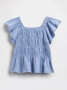 Top con maniche svolazzanti e smock per neonato & bebè