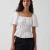 Top con peplo e scollo quadrato