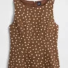 Top con scollo a barchetta in misto lino