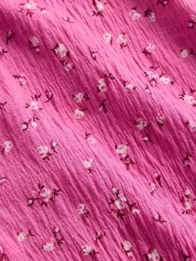 Top con volant in maglia stropicciata per bambini