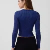 Top corto a costine senza cuciture GapFit