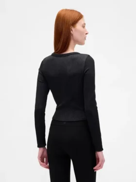 Top corto a costine senza cuciture GapFit