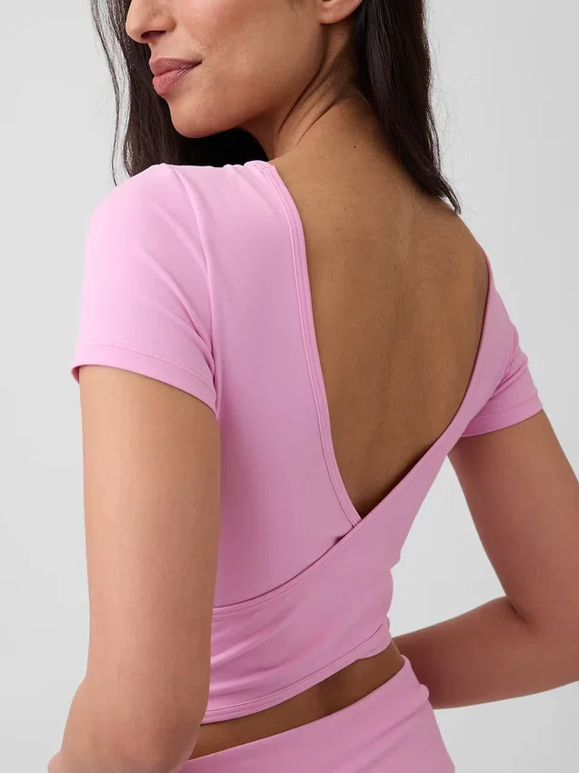 Top corto avvolgente reversibile GapFit Smooth