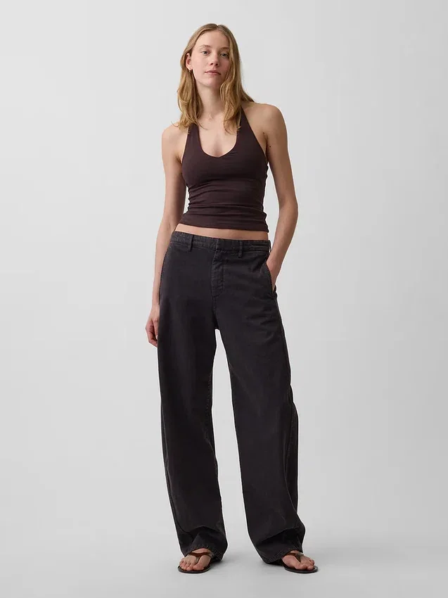 Top corto con scollo all’americana in maglia fitta