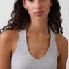 Top corto con scollo all’americana in maglia fitta