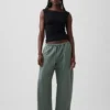 Top corto in jersey a maglia fitta con arricciature