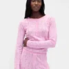 Top da pigiama leggero in CashSoft a maglia pointelle con cuori