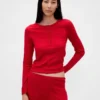 Top da pigiama leggero in CashSoft a maglia pointelle con cuori