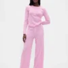 Top da pigiama leggero in CashSoft a maglia pointelle con cuori