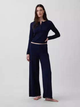 Top da pigiama leggero in CashSoft a maglia pointelle con cuori
