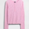 Top da pigiama leggero in CashSoft a maglia pointelle con cuori