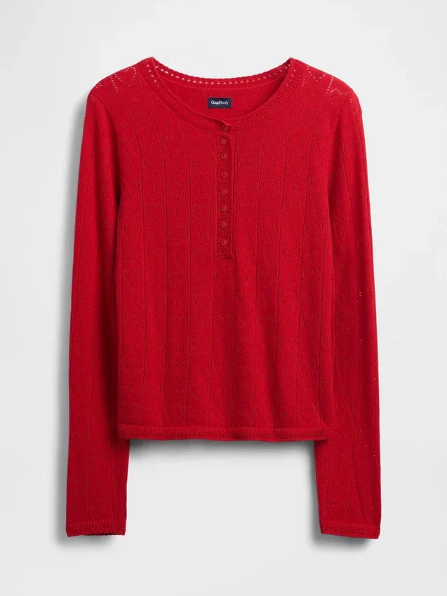 Top da pigiama leggero in CashSoft a maglia pointelle con cuori