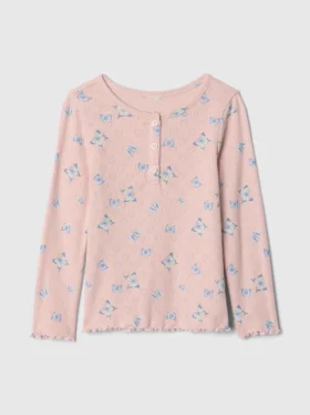 Top Henley in punto traforato per neonato & bebè