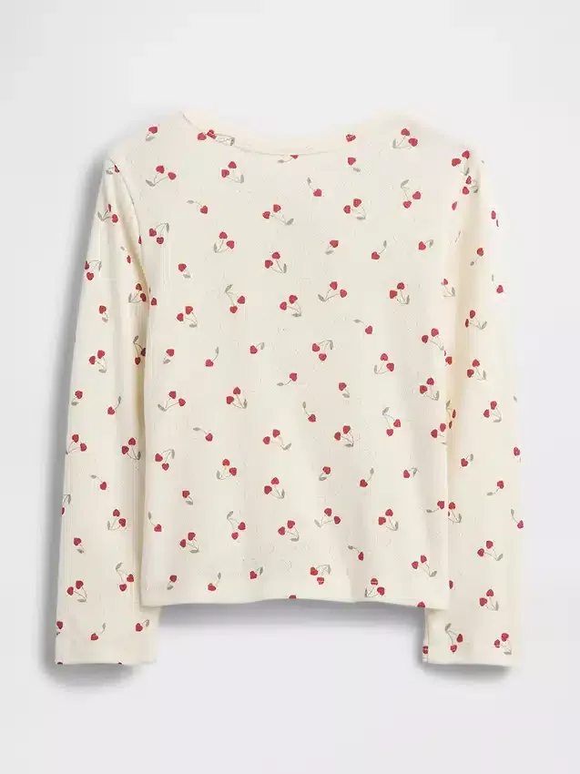 Top Henley in punto traforato per neonato & bebè