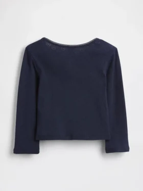 Top Henley in punto traforato per neonato & bebè