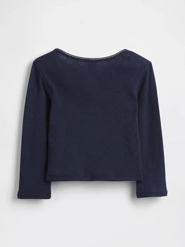 Top Henley in punto traforato per neonato & bebè