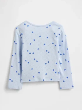 Top Henley in punto traforato per neonato & bebè