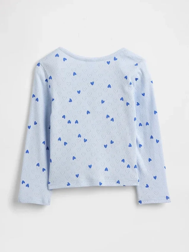 Top Henley in punto traforato per neonato & bebè