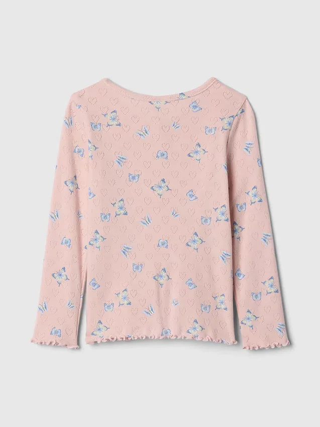 Top Henley in punto traforato per neonato & bebè