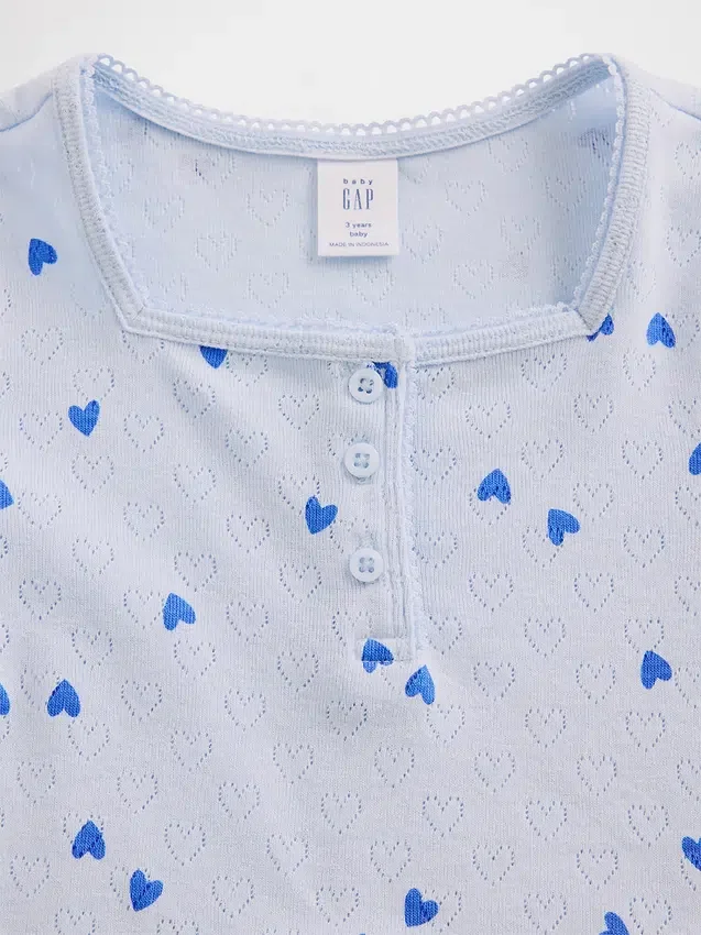 Top Henley in punto traforato per neonato & bebè