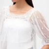 Top in tulle trasparente ricamato