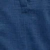 Top oversize in denim di garza di cotone con scollo a V