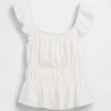 Top peplum smockato con maniche svolazzanti per bambini