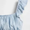 Top peplum smockato con maniche svolazzanti per bambini
