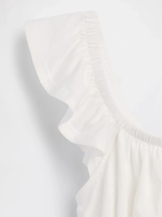 Top peplum smockato con maniche svolazzanti per bambini