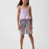 Top peplum smockato in garza di cotone per bambini