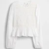 Top peplum smockato per bambini