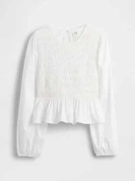 Top peplum smockato per bambini