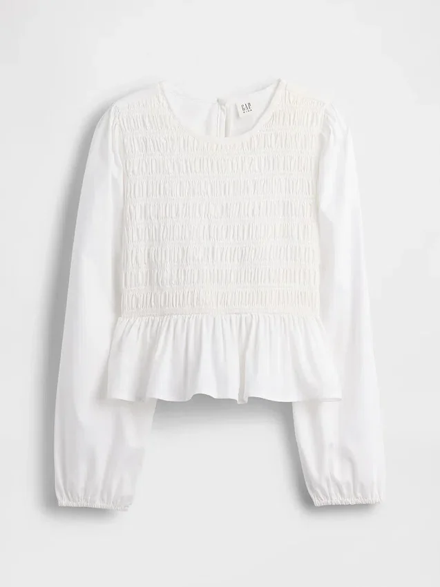 Top peplum smockato per bambini