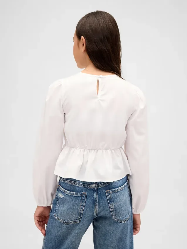 Top peplum smockato per bambini
