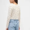 Top per bambini con collo quadrato e smock
