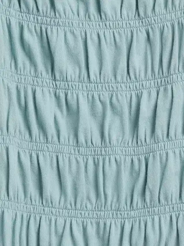Top per bambini con collo quadrato e smock