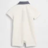 Tuta corta da neonato in piqué stile Polo