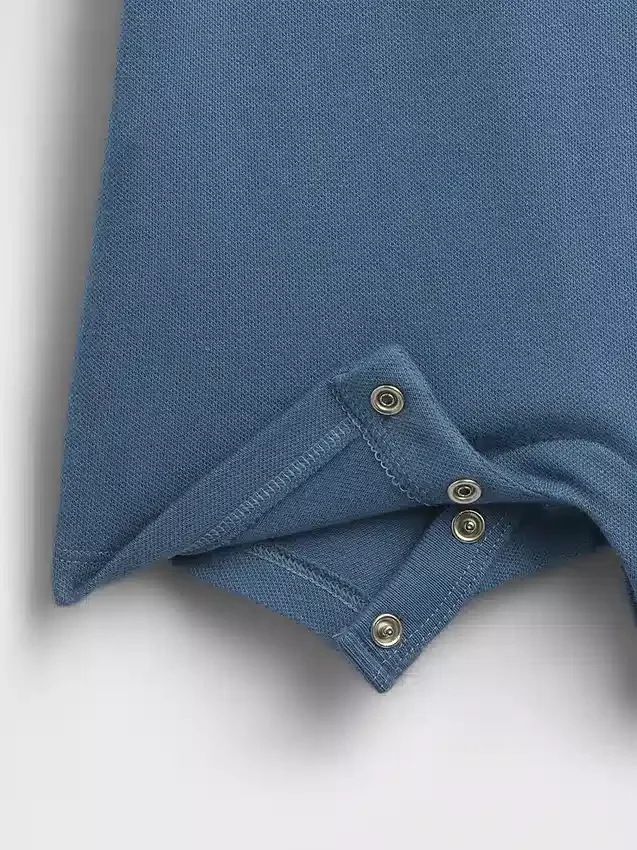 Tuta corta da neonato in piqué stile Polo