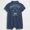 Tuta corta in denim per neonati con Gap Logo