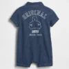 Tuta corta in denim per neonati con Gap Logo