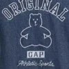 Tuta corta in denim per neonati con Gap Logo