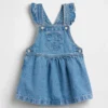 Tuta in denim con tasche a forma di orsetto per neonato & bebè