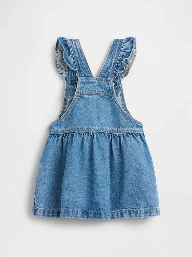 Tuta in denim con tasche a forma di orsetto per neonato & bebè