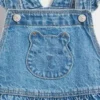 Tuta in denim con tasche a forma di orsetto per neonato & bebè
